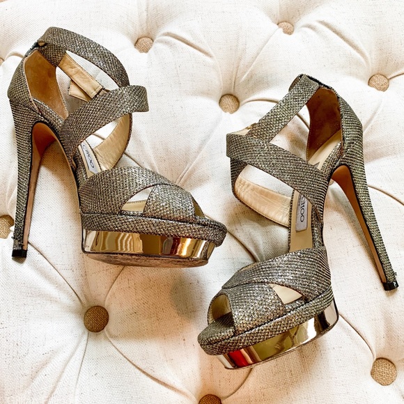 Jimmy Choo Shoes - JIMMY CHOO “Kuki” Gold Heels